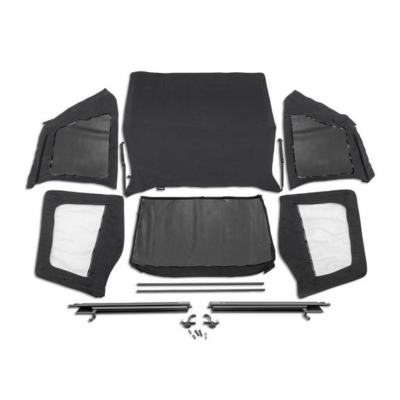 Rugged Ridge by RealTruck Frameless Montana Soft Top for Wrangler YJ | Black Diamond | 13790.33 | Compatible with 1992-1995 Jeep Wrangler YJ