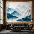 thumbnail image 6 of Mountain Landscape in Misty Peaks, Tranquil Watercolor for Nature Lovers, Serene Wall Art Housewarming Gift Tapestry Wall Hanging for Living Room, Bedroom & Dorm, 6 of 7