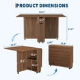 thumbnail image 2 of Table à Manger Pliante Extensible avec Armoire de Rangement, Bureau Console de Cuisine Roulant sur Roulettes Verrouillables pour Petits Espaces d'Appartement, 2 of 10