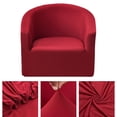 thumbnail image 4 of Solid Color Stretch Sofa Slipcover Loveseat Cushion with Arms and Seat Chair Covers Armchair Slipcovers for Bedroom Living Room Red, 4 of 10