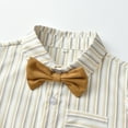 thumbnail image 5 of Toddler Boys Long Sleeve Striped Prints T Shirt Tops Pants Child Kids Gentleman Outfits Size 4-5T, 5 of 9