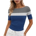 thumbnail image 2 of Aimik Casual Tee For Women Summer Fashion Print Crew Neck Short Sleeve T Shirt Comfort Slim Womens Tops, 2 of 6