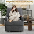 thumbnail image 7 of Classic Manual Recliner Chair for Adults, Soft Fabric Overstuffed Single Reclining Sofa Chair with Padded Backrest, Heavy Duty Recliners for Living Room, Bedroom，Grey, 7 of 7