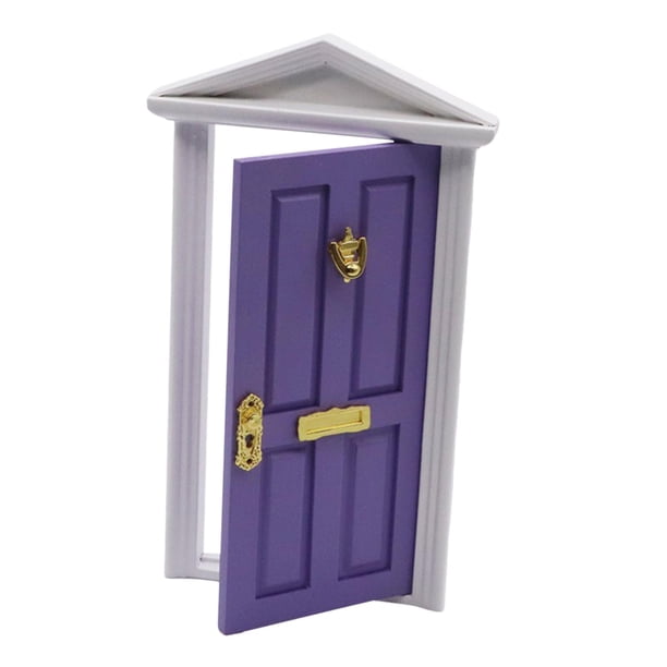 Decoraciones de Puerta en Miniatura 1:12 para Casas de Muñecas Micro Paisaje Diseño de Escena de Vida Accesorios de Bricolaje Violeta Macarena Puerta en miniatura