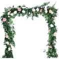 thumbnail image 2 of 1 paquete de enredaderas de hojas colgantes artificiales, ramitas de hojas de sauce falsas, cuerda de hojas de plantas de seda en verde para decoración de bodas en interiores/exteriores, suminist, 2 of 5