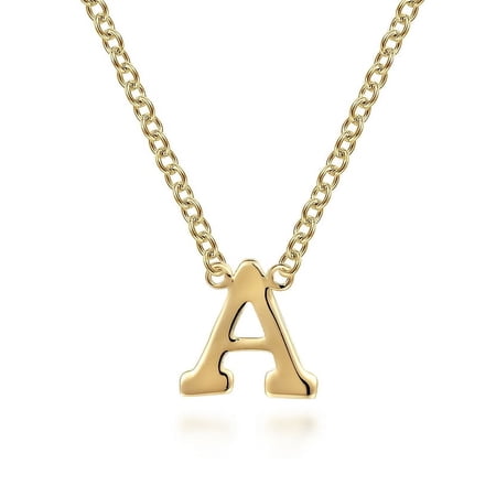 14K Yellow Gold A Initial Necklace