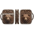 thumbnail image 3 of Xixirimido Bible Cover Case for Women, Quilted Bible Cover Bag with Handle, Bible Carrying Case Study Supplies Accessories for Men, Brown Bear, 3 of 7