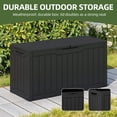 thumbnail image 5 of Uforic 80 Gallon Outdoor Resin Deck Box, Weather Resistant & Lockable Storage Container for Indoor Outdoor Patio, Garden, and Home Essentials, Black, 5 of 9