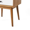 thumbnail image 2 of GDF Studio OkiOki Mid Century Nightstand, Natural Oak and White, 2 of 7
