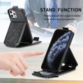 thumbnail image 6 of Zipper Card Holder Leather Phone Case for Samsung Galaxy A73 A53 A33 A71 A51 A23 A13 4G 5G, Unique Screen Protective Bracket Shell, Hot Business Wallet Back Cover(Black,A71 5G), 6 of 7