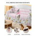 thumbnail image 4 of Blue Easter Bunny Couch Cover, Spring Daisy Modern Pink Buffalo Plaid Oversized Sofa Cover Blanket for 3 Cushion Couch, Sectional Sofa Slipcover Furniture Protector for Living Room Bedroom 71''x150'', 4 of 9