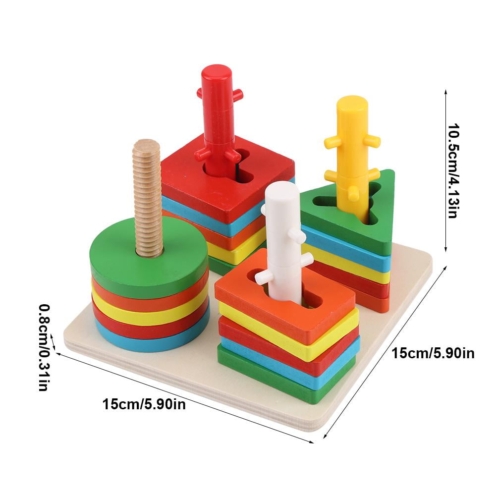 Tebru Wooden Block Toy, Wooden Blocks Game,Wooden Stacking Blocks