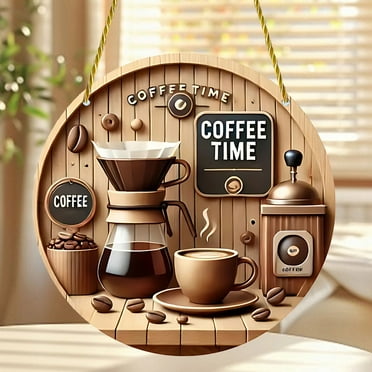 Clearance & Promo! JGF844 Art Coffee Set 2D Flat Disc Decoration Photo Props Hanging Decoration