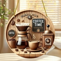 HBBKVI Fall Decor Art Coffee Set 2D Flat Disc Decoration Photo Props Hanging Decoration