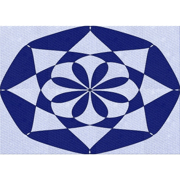 Ahgly Company Machine Washable Indoor Rectangle Transitional Cobalt Blue Area Rugs, 7' x 10'