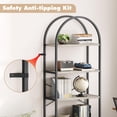 thumbnail image 2 of Qinaqin 5 Niveles Arched Madera Bookcase Moderno cm de Profundidadisplay Rack para Dormitorio Living Sala Hogar o Oficina Gris, 2 of 6