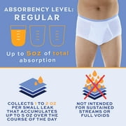 Wearever Mens Incontinence Underwear Washable Bladder Control Briefs, 3-Pack