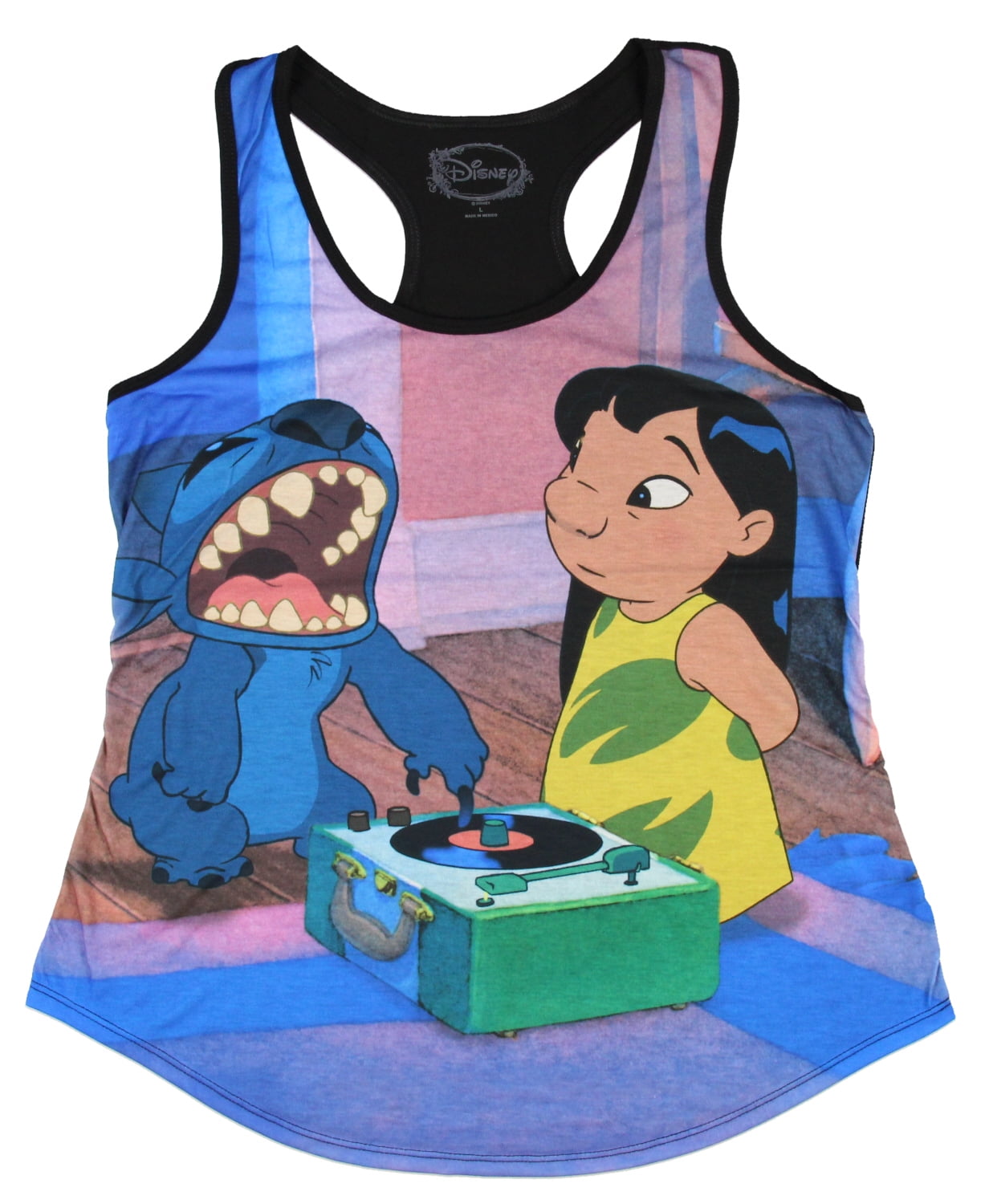 Disney Juniors' Lilo And Stitch Holding Scrump Racerback Tank Top