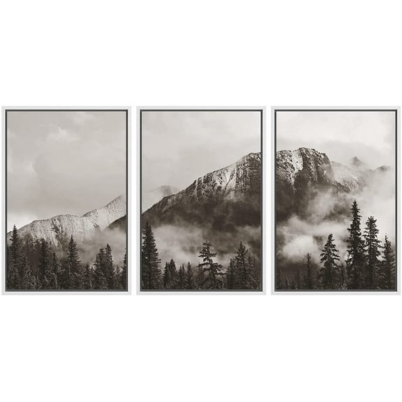wall26 - Banff National Park Canada - Framed Canvas Art Wall Art - 16"x24"x3 White