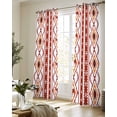 thumbnail image 5 of Red Orange Southwest Sheer Curtains 84 Inch Length 2 Panels Set for Living Room/Bedroom, Aztec Boho Ethnic Geometric Art Kitchen Curtains Grommet Semi-Sheer Curtains Window Treatments 42"x84"x2, 5 of 7