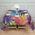 thumbnail image 3 of Colorful Tropical Leaf Pattern Square Tablecloth,Waterproof Square Table Cover,Wipeable Spillproof Washable Table Cover for Home Kitchen Party Decor 60"x60"(152x152cm), 3 of 6