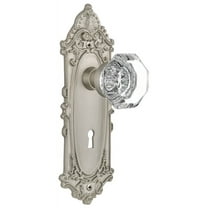 Nostalgic Warehouse Vicwal_Prv_234_Kh Waldorf Lead Crystal Privacy Door Knob Set - Nickel