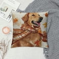 thumbnail image 2 of Qinduosi Fall Pillow Cover Golden Dog Decorations Thanksgiving Autumn Farmhouse Seasonal Decor Cushion Case for Sofa Couch White, 2 of 5