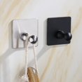 thumbnail image 2 of 2 piezas de acero inoxidable baño creativo gancho para abrigos gancho libre gancho único gancho plateado para puerta gancho adhesivo de metal Baobao, 2 of 3