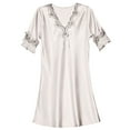 thumbnail image 5 of CALAFEBILA Womens Pajama Sets Lace Pajama V-Neck Satin Silk Mini Nightdress, 5 of 5