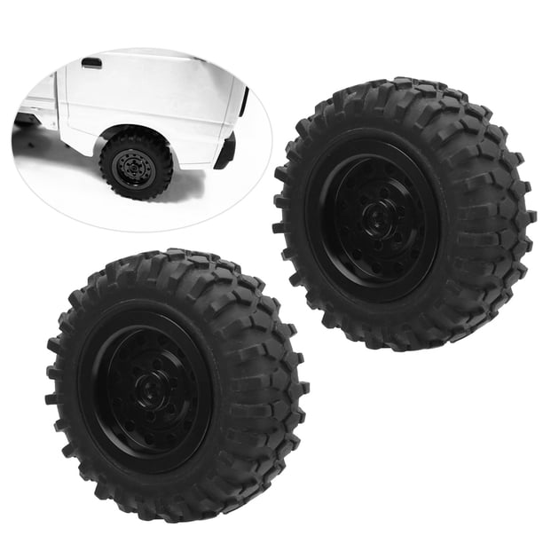 2 pi¨¨Ces Pneu de Roue en Caoutchouc de Camion RC, pi¨¨ce de Rechange de Pneu en Alliage d'aluminium de Camion RC 55mm pour Voiture WPL D12 1/10 RC(M¨¨Che