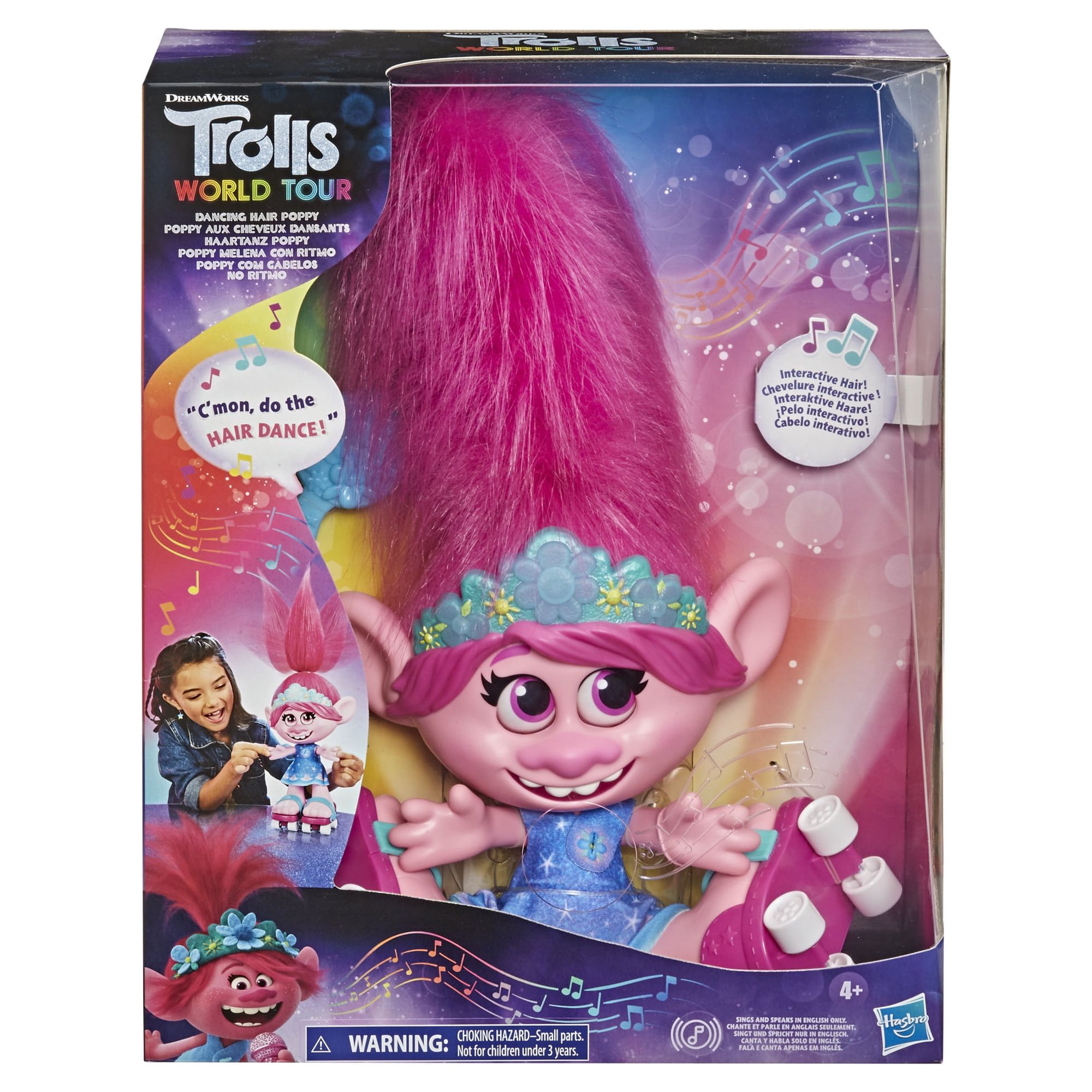DreamWorks Trolls World Tour Dancing Hair Poppy, Doll Sings 2 Movie Songs - image 3 of 8