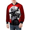 thumbnail image 4 of Chaqueta de primavera y otoño para hombre, con estampado 3D de máscara de samurái Oni y tatuaje, con cremallera por todas partes, chaquetas de bombardero para hombre, abrigos casuales unisex, ropa gen, 4 of 4