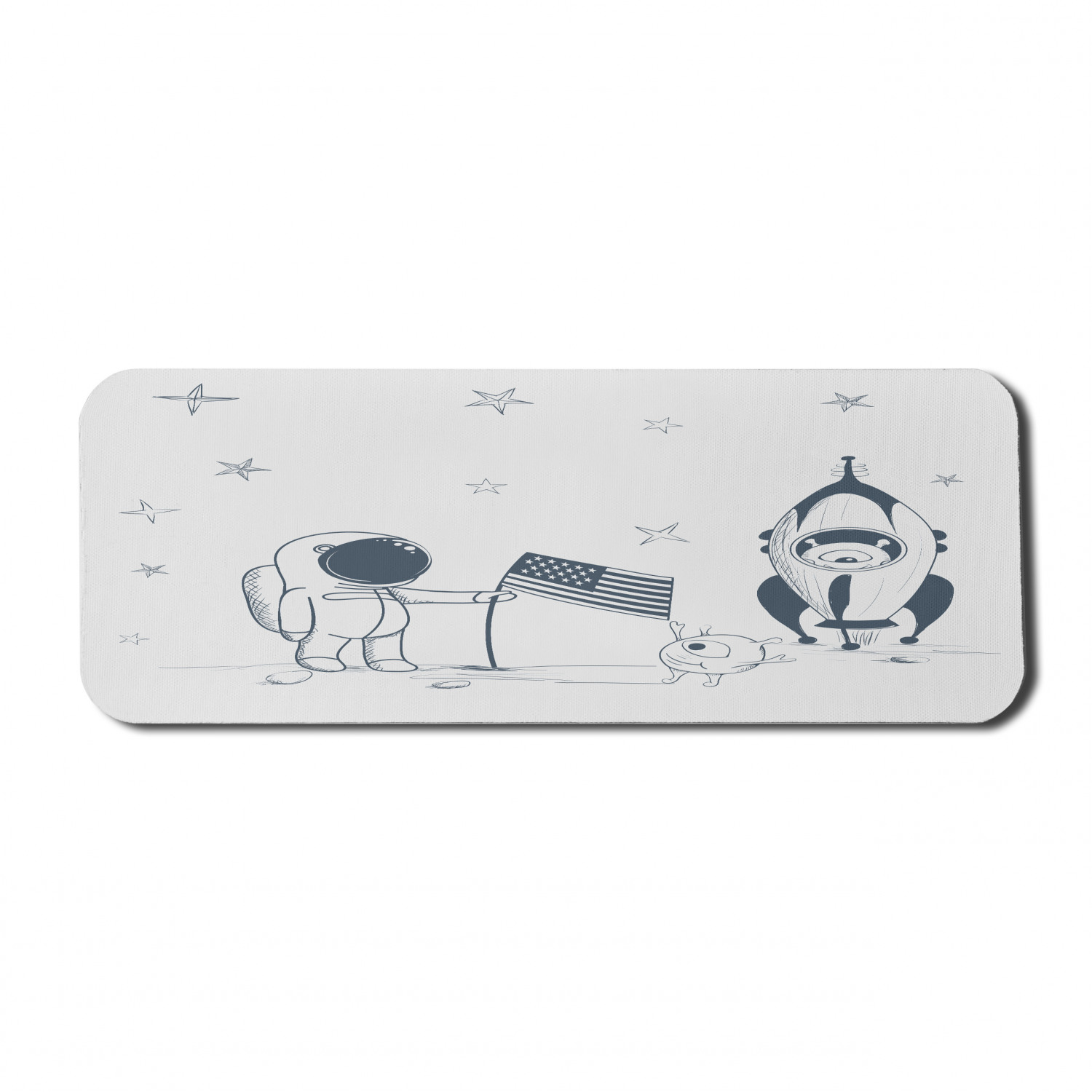 Astronaut Computer Mouse Pad, Cosmonaut with Aliens on New Planet ...