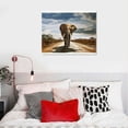 thumbnail image 5 of Nawypu  D1275 Elephant Canvas Prints Wall Art Animals Photo Pictures Painting on Canvas Decor for Living Room Bedroom Home Office kitchen Wall Decor Stretched and Framed Grey Landscape, 5 of 6