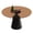 Black, variant on Wohh Extendable Round Dining Table for 2-6 Person, 43 to 58 Inch Oak Finish Expandable Table with Carbon Steel Base, Modern Space Saving Dining Room Furniture