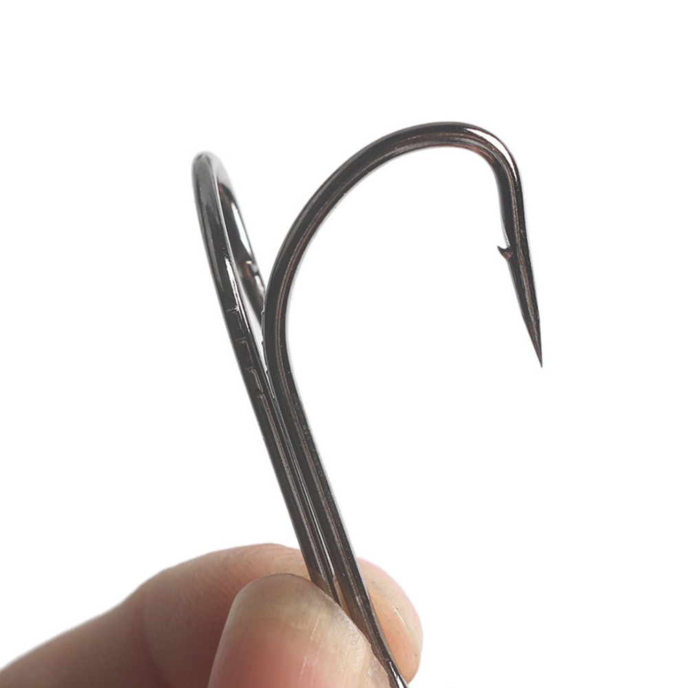 double fishing hook walmart Double Fishing Hooks Kit, 50pcs Saltwater Double Hook Dual High Carbon  Steel Black Fishing Hooks 8#-1#