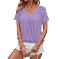 thumbnail image 2 of Camisetas Casuales de Verano para Mujer, Camisetas de Corta con Cuello en V, Color , Talla S, 2 of 7
