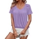 thumbnail image 2 of Camisetas Casuales de Verano para Mujer, Camisetas de Corta con Cuello en V, Color , Talla M, 2 of 7