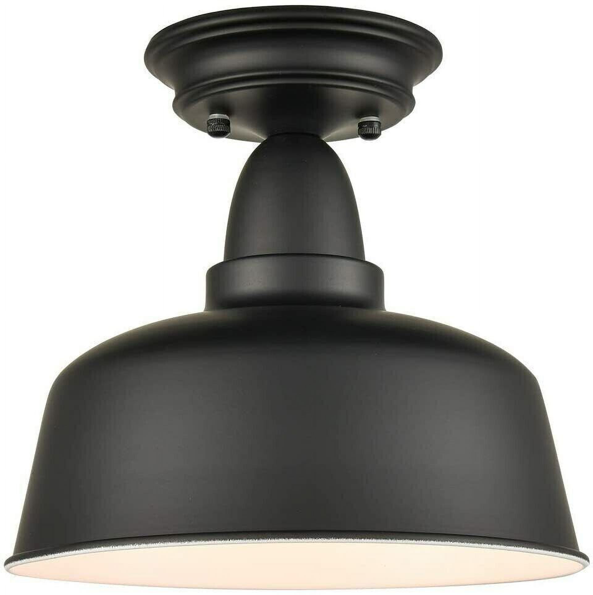 Farmhouse Matte Black Ceiling Light Fixture Rustic Barn Flush Mount Ceiling Lights