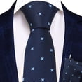 thumbnail image 2 of Gustave Ties Set for Men Classic Polka Dots Necktie Bow Tie Pocket Square Handkerchief 3Pcs Set for Wedding Party Formal Business "Blue", 2 of 7