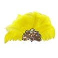 thumbnail image 2 of Tocado de plumas Salvador Amarillo Brillante 40 cm x 46 cm, 2 of 9