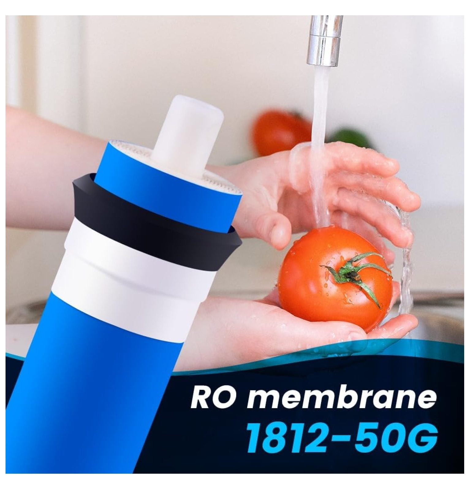 Membrane for Reverse Osmosis Membrane GPD Fits Under Sink RO Water Filtration System Removes Bad Taste and Odor Membrane Water Filter Replacement (50 GDP, Pack of 2)