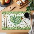 thumbnail image 2 of St Patrick's Day Placemats Set of 8 Watercolor Shamrock Love Lucky Leaf Green Place Mats Indoor Wipeable Table Mats Washable Dining Table Placemats for Kitchen Holiday Party Home Decor 13x19 Inch, 2 of 9