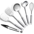 thumbnail image 1 of shiyou-Stainless Steel Cooking Utensils Set 6 Pieces, Kitchen Tools Set Include Metal Spatula Set, Skimmer, Ladle, Tong, Whisk, Kitchen Gadgets Essentials New Home Must Have, 1 of 4