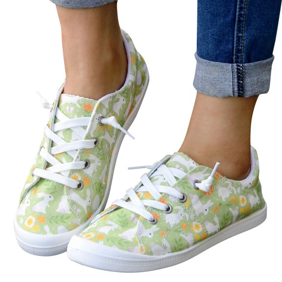 Mepaouo Women's Slip on Canvas Sneakers Flower Print Low Top Washed Casual Walking Flat Shoes