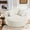 White, variant on 37" Round Boneless Chair with Pillow, Beanbag Cloud Sofa Flannel Fabric Modern Accent Chair for Reading Nook, Bedroom (White)