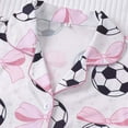 thumbnail image 6 of Wxolcjlv Soccer Ball Bow Print Pajama Set For Women Short Sleeve Notch Collar Sleep Shorts, 6 of 6