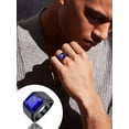 thumbnail image 5 of ChainsProMax Bright Stone Vibrant Square Signet Rings for Men, Stainless Steel/Gold Plated/Black, 5 of 10