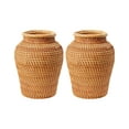 thumbnail image 3 of Rattan Vase Handmade Rattan Flower Vase Country Rustic Style Handmade Woven Plant Flower Vase Basket for Boho Home Decor Decorative Vase Wrapped Centerpiece Vase Z9S2, 3 of 8