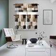 thumbnail image 4 of Black Brown Abstract Kitchen Curtains Sets for Windows 36 Inch Length, Oil Painting Color Blocks Rod Pocket Window Treatments Tier Curtains and Valances Set for Bedroom/Bathroom, 4 of 8